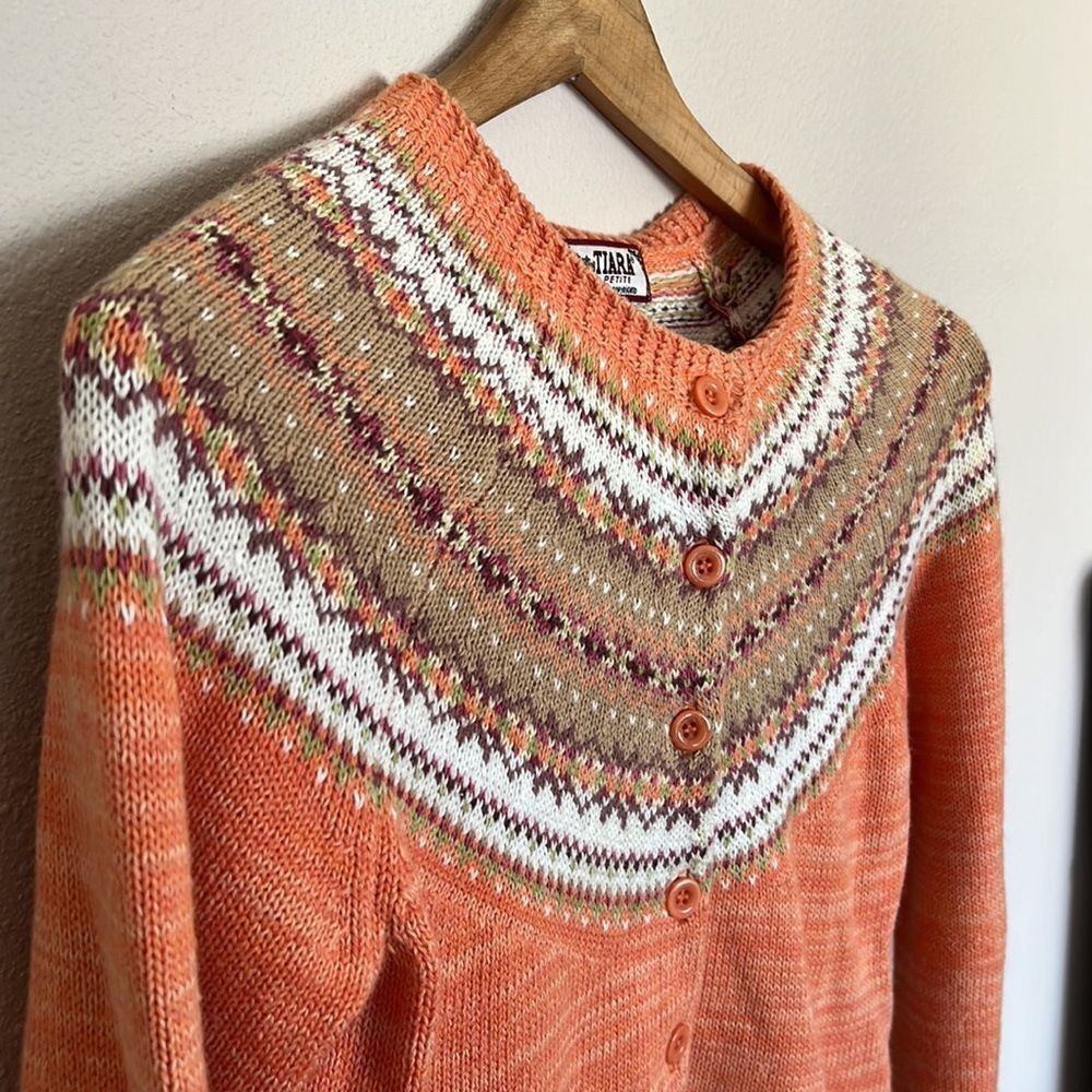 Tiara Women's Orange Patterned Sweater - Picture 4 of 4